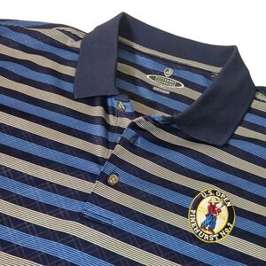 US Open Performance Polo‎ Shirt Mens XL Putterboy Striped 2014 Pinehurst